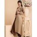 CTL-58 BEIGE V Neckline Asymetrical Cut Party Wear Ready Made Dress